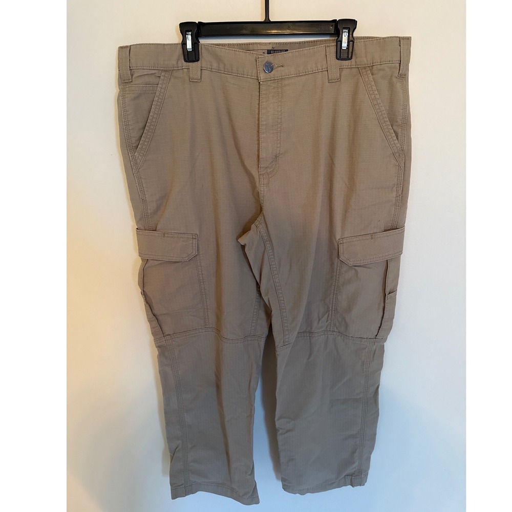 Carhartt Mens Relaxed Fit Ripstop Cargo Pants Tan 40x30 Work Trousers